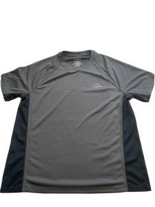 LL Bean Mens Large L Reg Ridge Runner T Shirt Short Sleeve Gray/Black 300499
